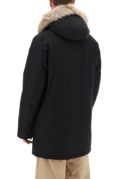 Shop Woolrich Arctic Parka With Coyote Fur In Nero