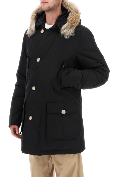 Shop Woolrich Arctic Parka With Coyote Fur In Nero