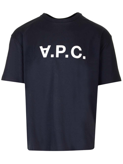 Shop Apc Crew-neck T-shirt T-shirt In Dark Navy