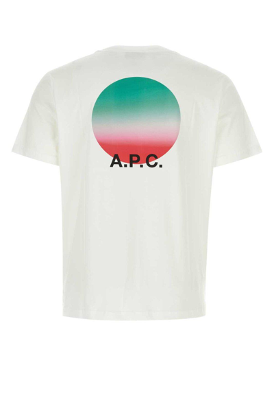 Shop Apc Logo Printed Crewneck T-shirt T-shirt In White