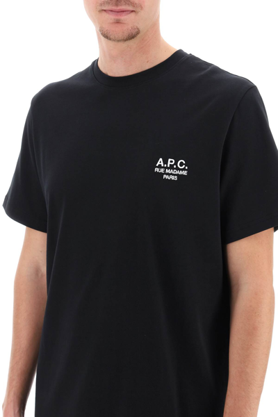 Shop Apc Raymond T-shirt With Embroidered Logo T-shirt In Black