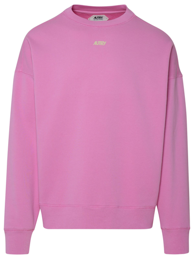 Shop Autry Mallow Cotton Sweatshirt In Rosa