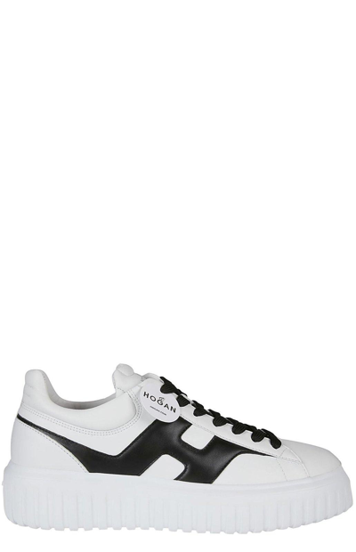 Shop Hogan H-stripes Sneakers In Q Bianco/nero