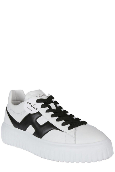 Shop Hogan H-stripes Sneakers In Q Bianco/nero
