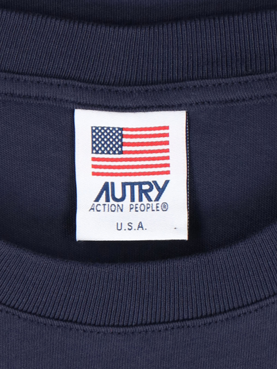 Shop Autry Logo T-shirt In Blu