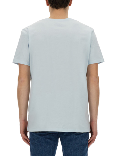 Shop Apc T-shirt With Logo T-shirt In Blu