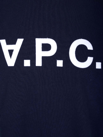 Shop Apc T-shirt With Logo T-shirt In Dark Navy