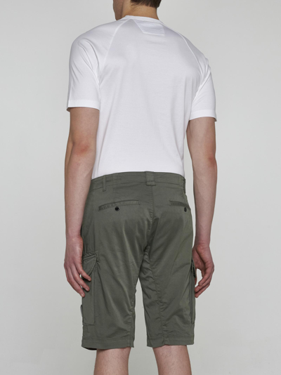 Shop C.p. Company Stretch Cotton Cargo Shorts In Verde