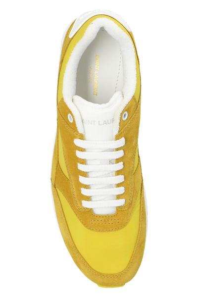 Shop Saint Laurent Sneakers With Logo In Yellow