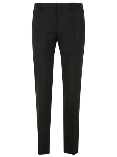 Shop Dondup Pleated Straight Leg Trousers In Nero