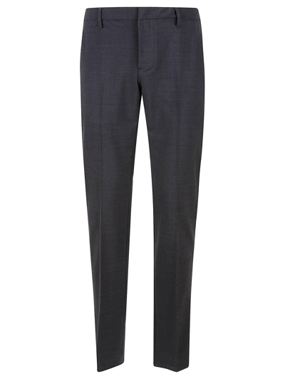 Shop Dondup Pleated Straight Leg Trousers In Grigio Scuro