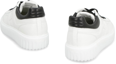 Shop Hogan H-stripes Low-top Sneakers In Bianco