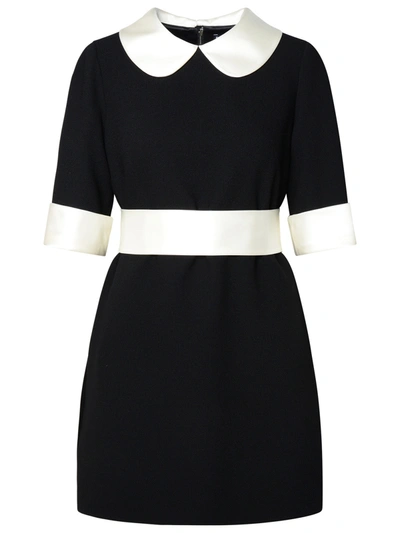Shop Dolce & Gabbana Woman  Black Virgin Wool Blend Dress