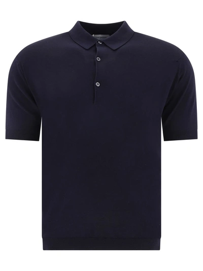 Shop John Smedley "adrian" Polo Shirt In Blue