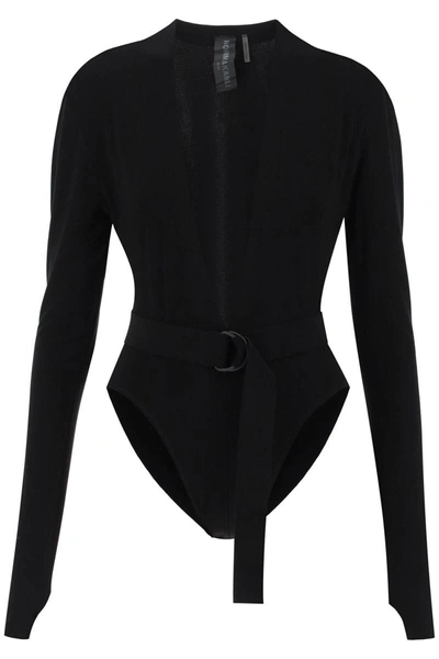 Shop Norma Kamali Bodysuit With Plunging Neckline In Black