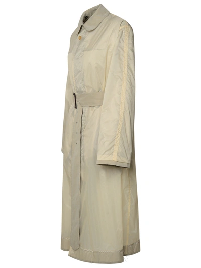 Shop Maison Margiela Woman  'décortiqué' Reversible Grey Nylon Blend Trench Coat In Gray