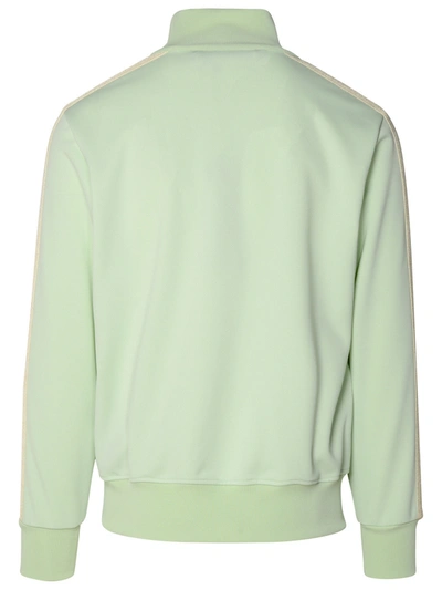 Shop Palm Angels Man  Green Polyester Sporty Sweatshirt