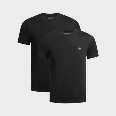 Emporio Armani Loungewear T-shirt Mit V-ausschnitt In Fitted Fit Aus Weichem Modal In Black