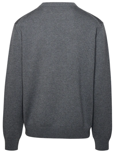 Shop Versace Grey Virgin Wool Sweater Man In Gray