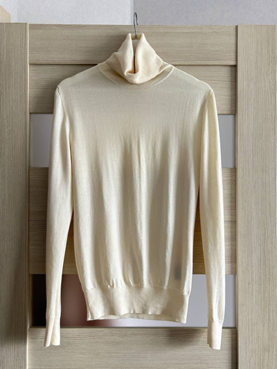 Pre-owned Dior By Hedi Slimane Wool Beige Turtleneck Sweater Size S In Tan/beige