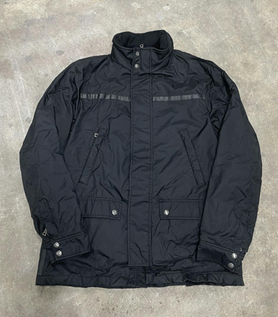 Pre-owned Prada Reflective Rain Jacket / Coat Black Mens Large