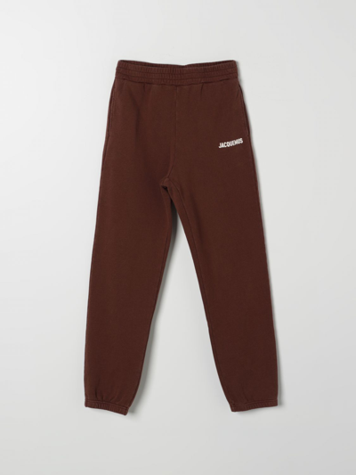 Shop Jacquemus Pants  Kids Color Brown