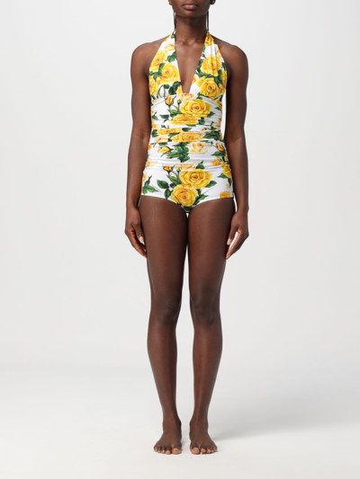 Shop Dolce & Gabbana Swimsuit  Woman Color Yellow