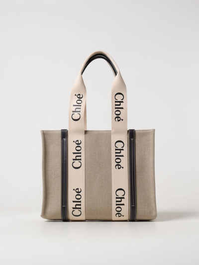 Shop Chloé Tote Bags  Woman Color Beige