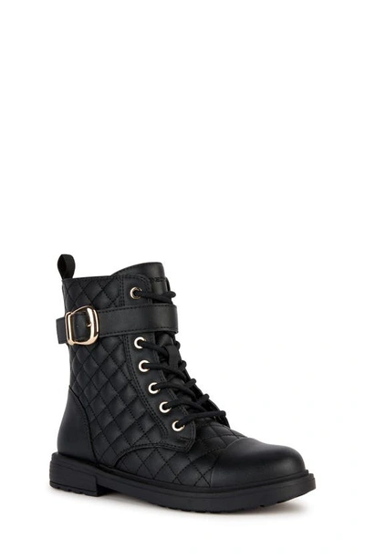 Shop Geox Clair Quilted Combat Boot In Black