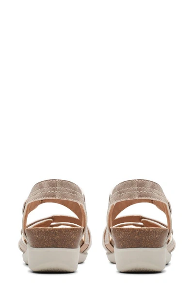 Clarks Women's Calenne Clara Strappy Wedge Sandals In Bronze Metallic