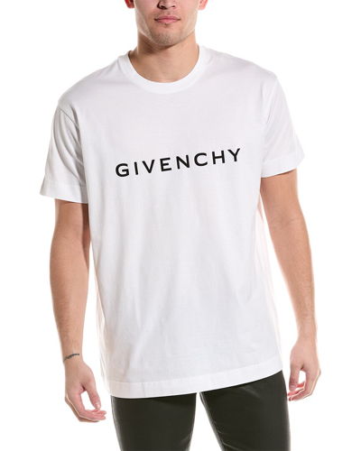 Shop Givenchy Logo Oversized Fit T-shirt In White