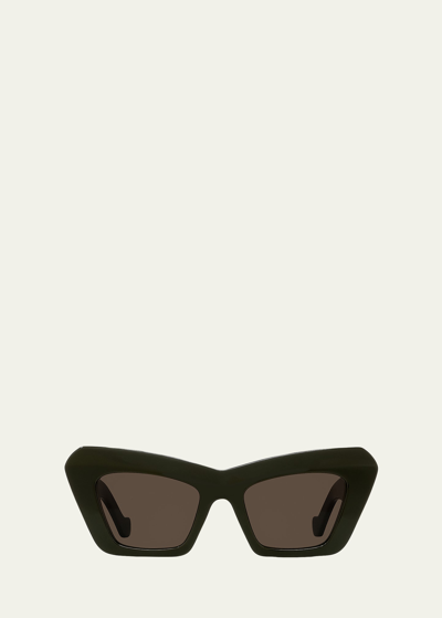 Shop Loewe Anagram Acetate Cat-eye Sunglasses In Green