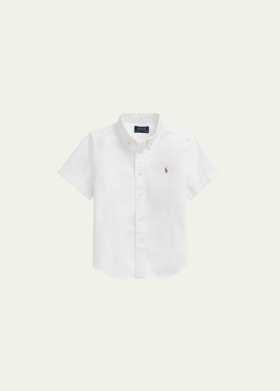 Shop Ralph Lauren Boy's Classic Oxford Shirt In White
