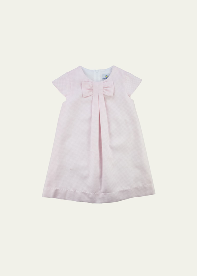 Shop Florence Eiseman Girl's Cotton Pique Dress With Bow In Pink