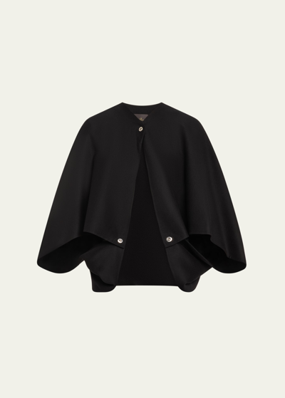Shop Loro Piana Buttoned Cashmere Cape In 8000 Black