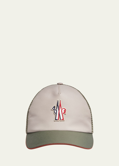 Shop Moncler Men's Grenoble Logo Embroidered Baseball Cap In Dark Green