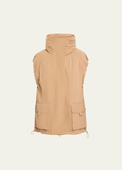 Shop Blanc Noir Svetlana Oversized Vest In Warm Taupe