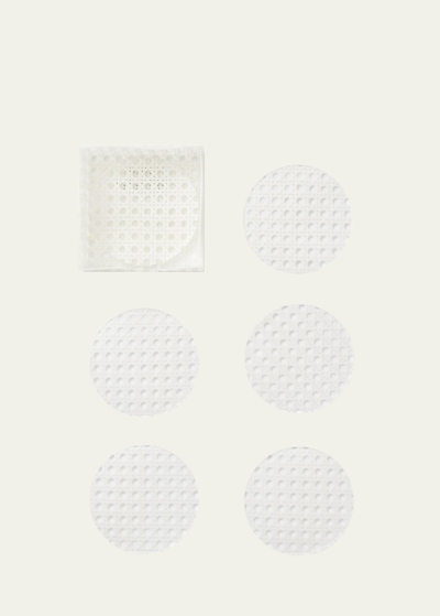 Shop Kim Seybert Reed Acrylic Coasters, Set Of 6 In White