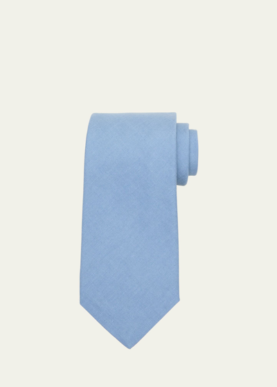 Shop Ralph Lauren Men's Solid Silk-linen Tie In Infnty Blu