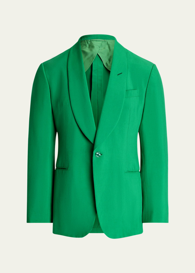 Shop Ralph Lauren Purple Label Men's Kent Handmade Silk Shantung Jacket In Summer Green