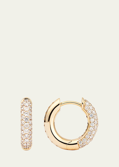 Shop Engelbert 18k Yellow Gold Absolute Creoles Small Earrings With Diamonds