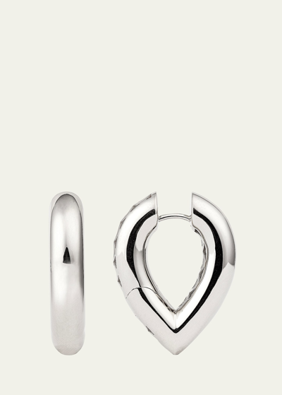Shop Engelbert 18k White Gold Drop Link Earrings, 28 Mm