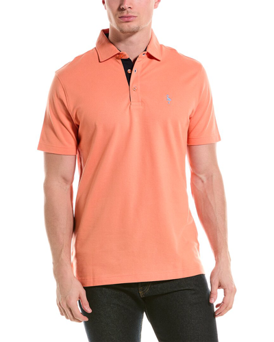 Shop Tailorbyrd Pique Polo Shirt In Orange