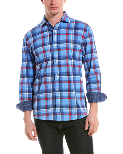 Shop Tailorbyrd Plaid Shirt In Blue
