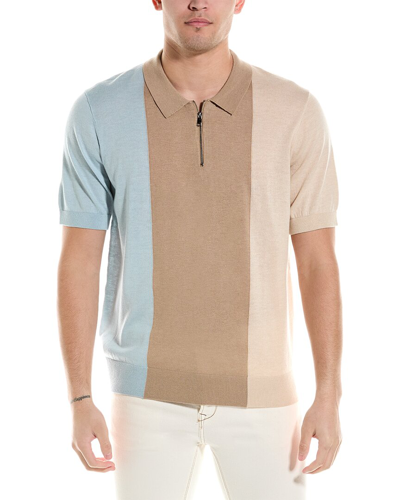Shop Elie Tahari Striped Wool-blend Shirt In Blue