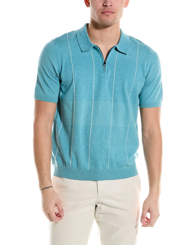 Shop Magaschoni 1/4-zip Polo Sweater In Blue