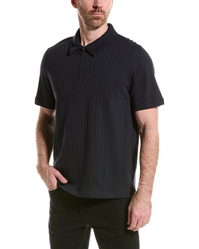 Shop Magaschoni Collared Zip-front Polo Shirt In Blue