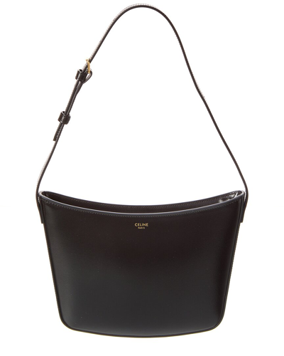 Shop Celine Croque Medium Leather Hobo Bag