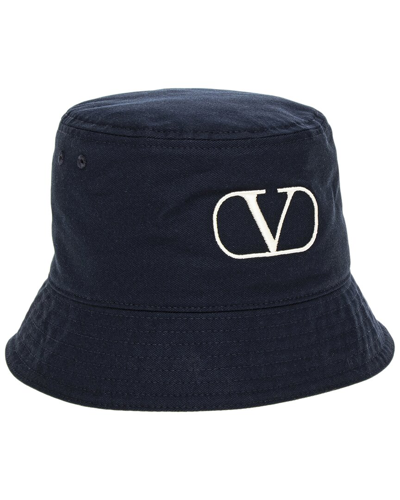 Shop Valentino Vlogo Signature Bucket Hat In Blue