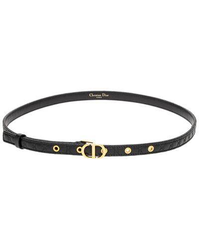 Shop Dior 30 Montaigne Leather Belt In Black